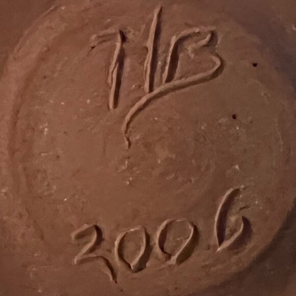 Handcrafted Pottery Mug Glazed in Hues of Blue and Golden Beige ~ Artist Signed - Picture 12 of 14